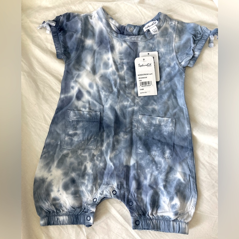 NWT splendid Tie Die baby Romper 3-6 months